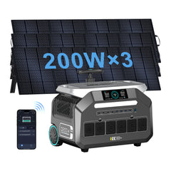 IEE P3200 Solar Generator 2048Wh with 3×200W Solar Panel