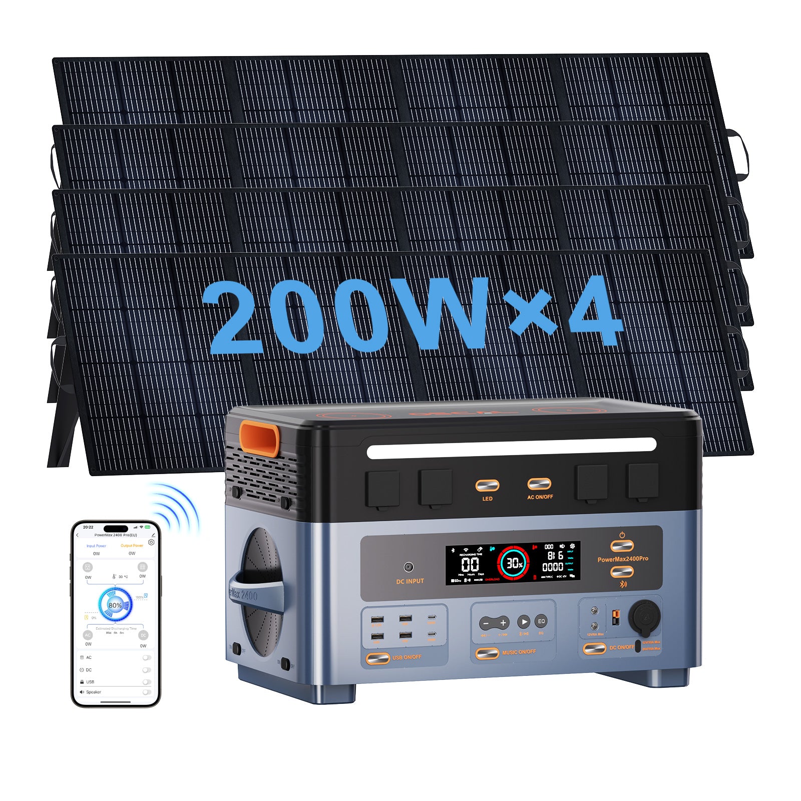 OSCAL PowerMax 2400 Pro With 4×200W Solar Panel