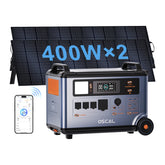 OSCAL Powermax3600 with 2×400W Solar Panel