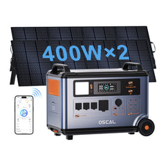 OSCAL Powermax3600 with 2×400W Solar Panel