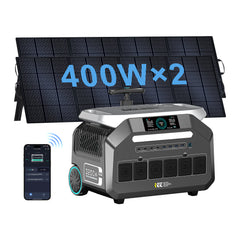IEE P3200 Solar Generator 2048Wh/3200W with 2×400W Solar Panel