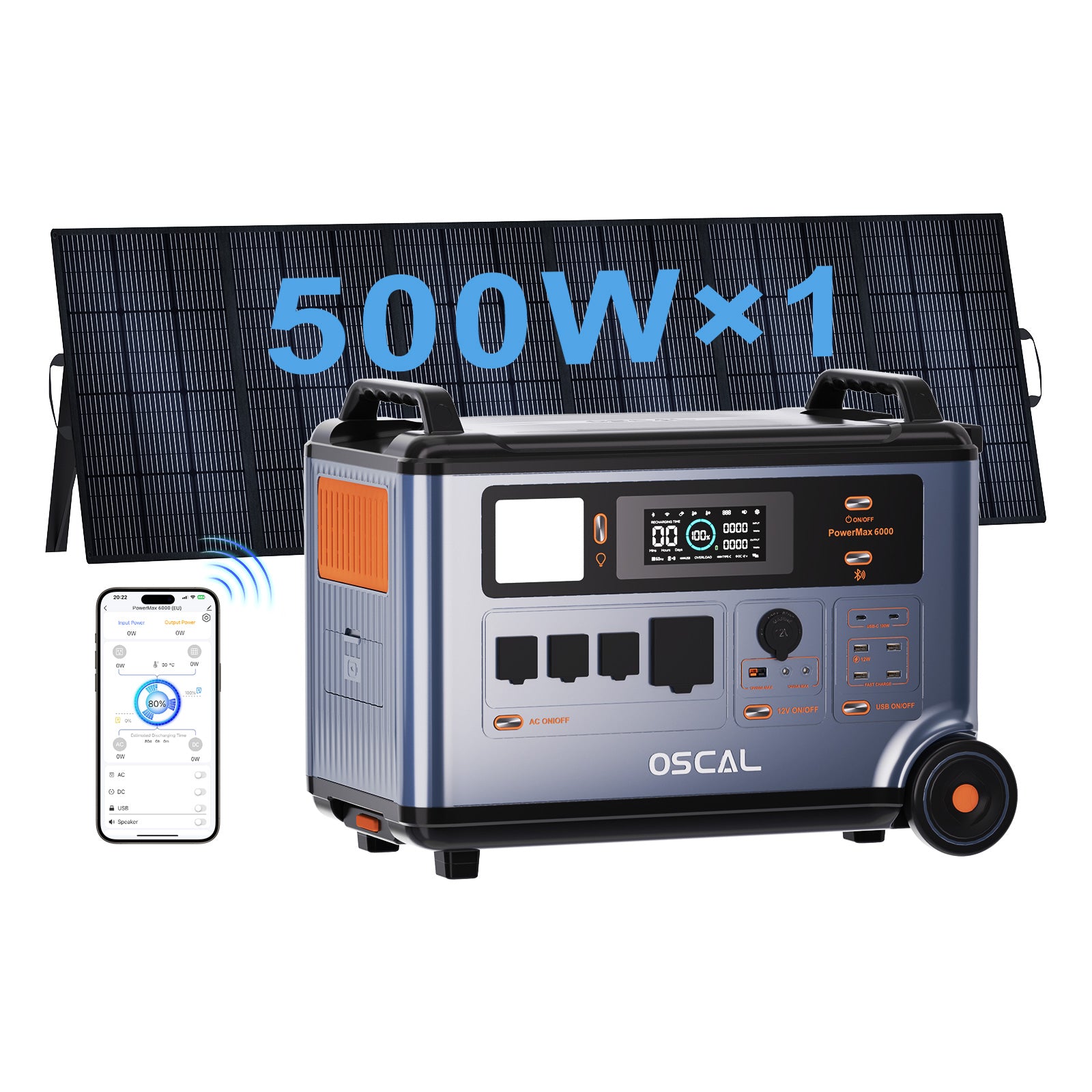 OSCAL PowerMax 6000 With 500W Solar Panel