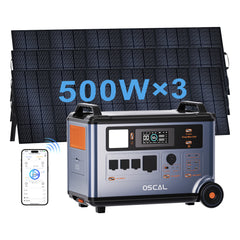 OSCAL PowerMax 3600 With 3×500W Solar Panel