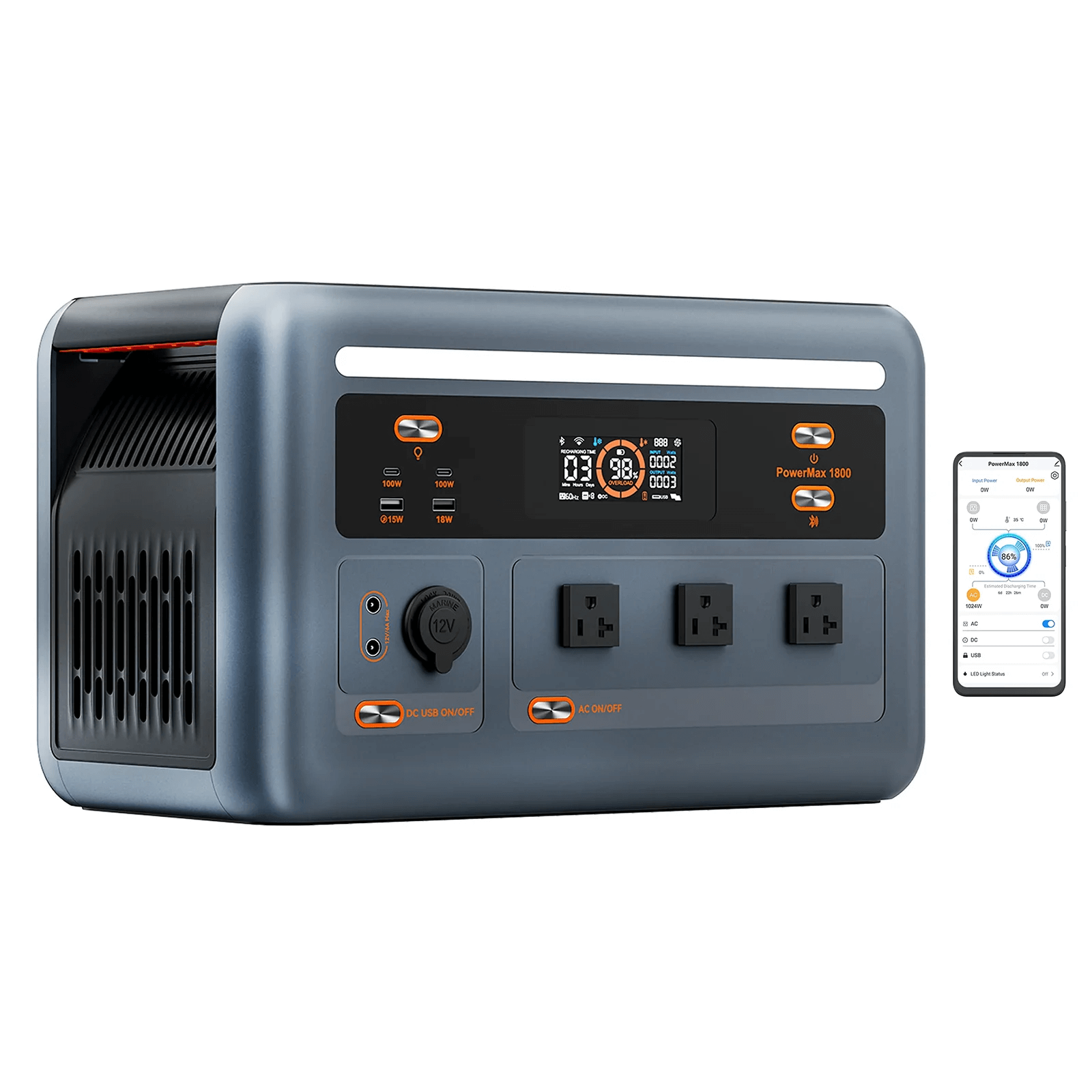 OSCAL PowerMax 1800 (2025 New),1024Wh LiFePO4 Battery Generator