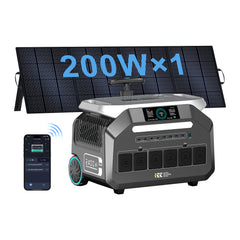 IEE P2400 Solar Generator 2048Wh with 200W Solar Panel