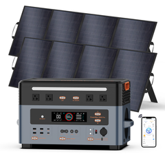 OSCAL PowerMax 2400 Pro 2016Wh Power station with 2×400W Solar panel， On e Off Grid