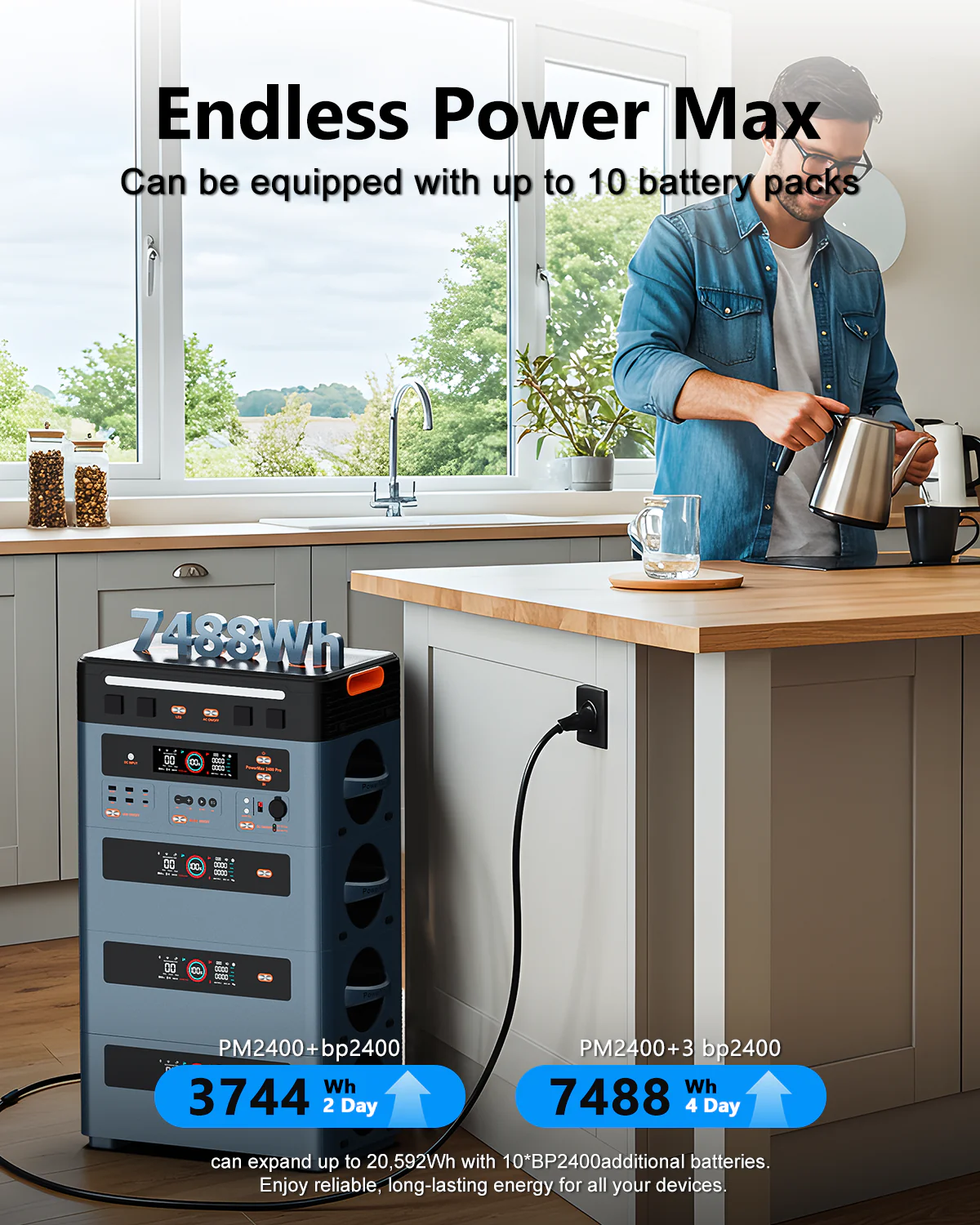 OSCAL BP2400 Pro Expansion Battery