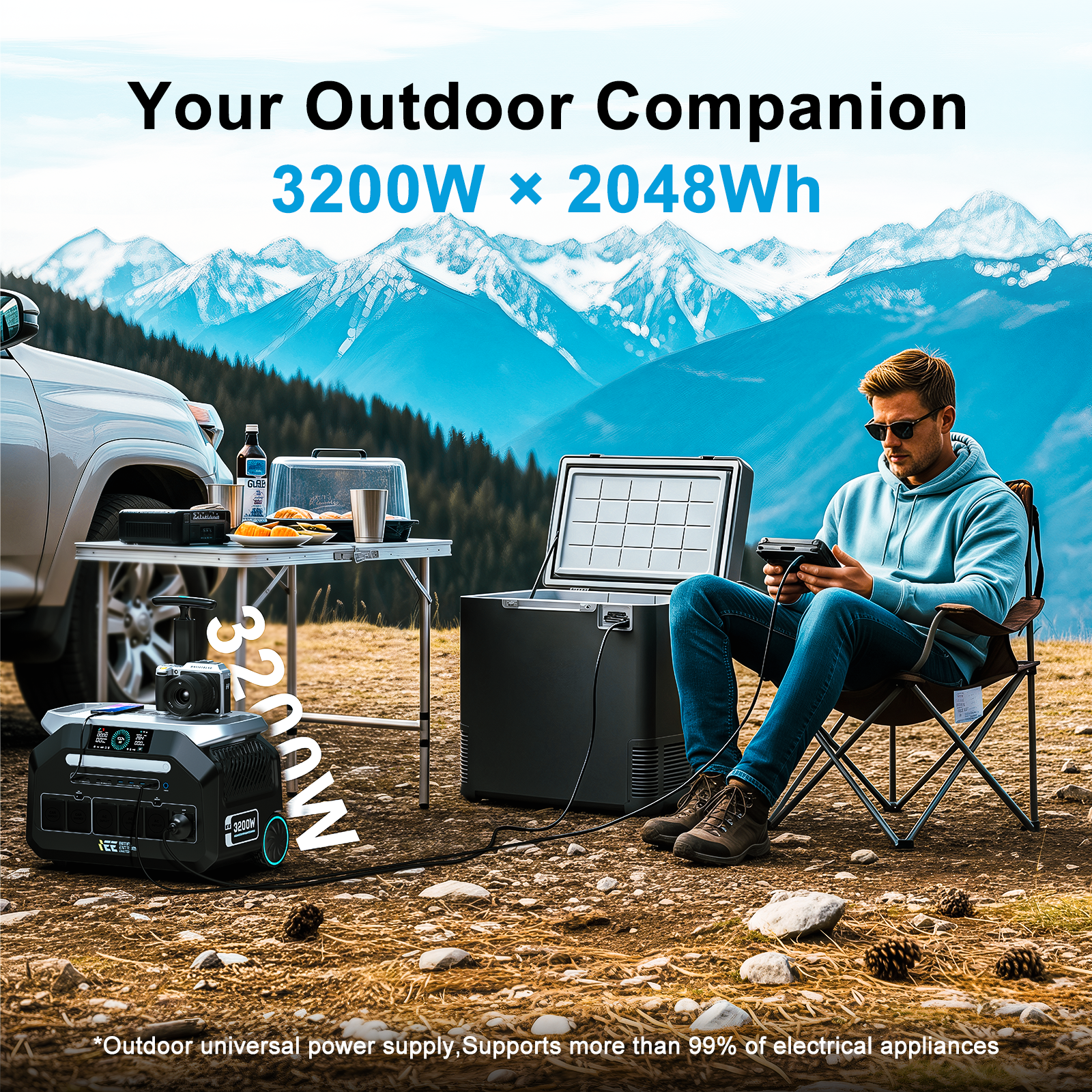IEE P3200 Power Station with 2×200W Solar Panel