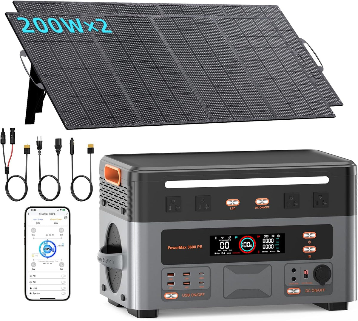 OSCAL 3600PE+200W*2 Solar panels